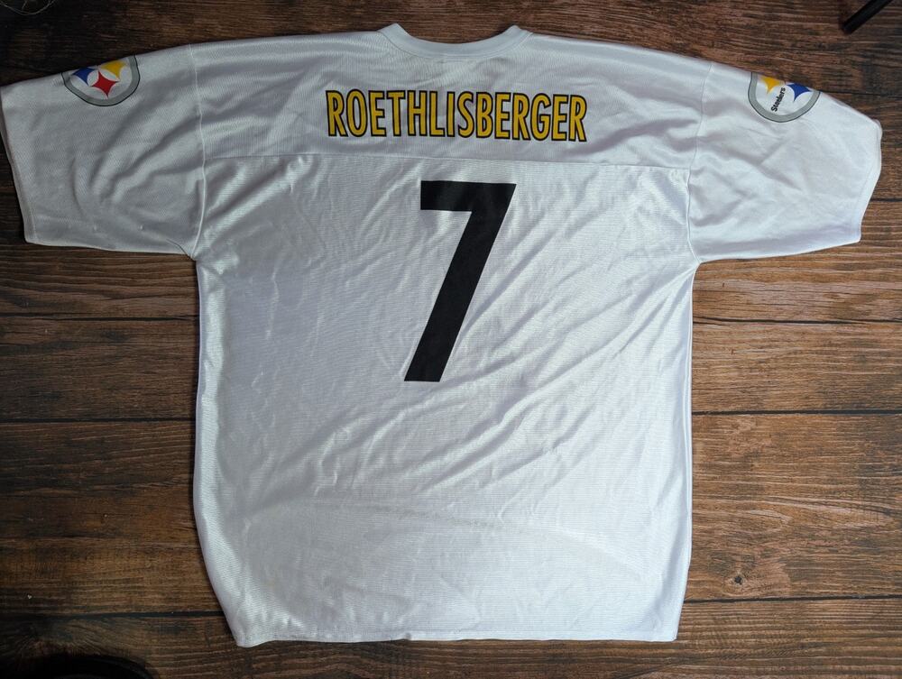 Reebok Players Inc NFL Football Jersey BEN ROETHLISBERGER Steelers White 2XL